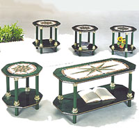 Wooden Coffee Table, Set of 5 pcs