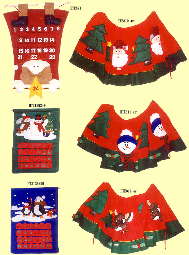 Christmas Tree Skirt and Christmas Fabric Calendar