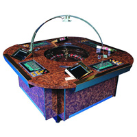 Iron Cast Roulette Wheel and 4 Player Console.