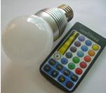RGB LED bulb 5W with remote 