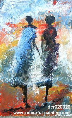 Modern Abstract oil painting-African People