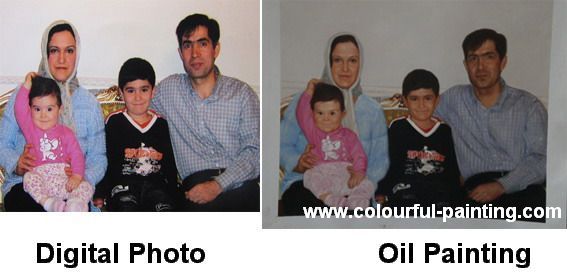 oil painting from photos-family