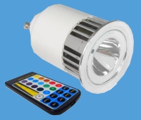 5W RGB GU10 RGB LED spotlight with remote control