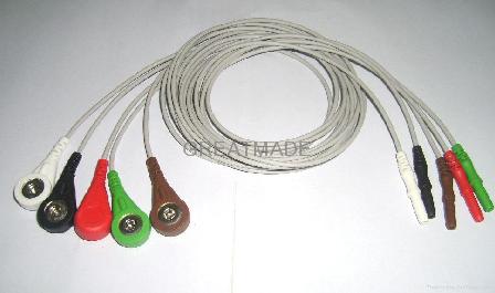 DIN Type 5-Lead AHA Leadwires