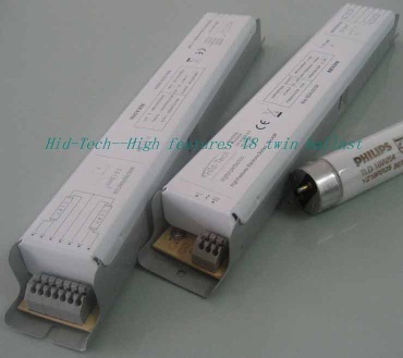 Electronic ballast for twin T8 lamps