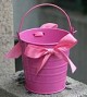 tin pail with ribbon