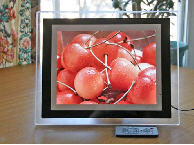 12.1  inch wood digital photo frame with mp3/mp4 player