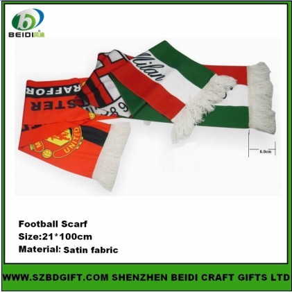 polyester football fan scarf/football scarf
