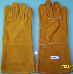 Orange Cow Split Leather Welding Gloves