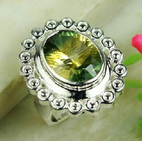 925 Sterling Silver Mystic Topaz gemstone ring