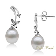 925 Silver Earring with 8-8.5mm Freshwater Pearl
