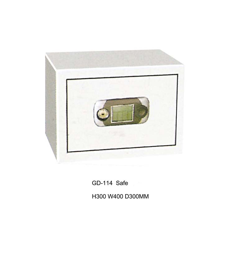1)	Commodity name: safe,2)	Item No.: GD-114 ,3)	Description: steel safe,4)	Specification (mm) H300 W400 D300MM,Customer’s size is available,5)	Material: High quality cold rolled steel,6)	Packing: carton box,7)	Color: Any color is available