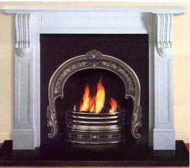 marble fireplace frame and cast iron fireplace insert and fireplace accessory