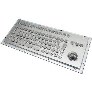 IP65 vandal proof stainless steel industrial keyboard with trackball