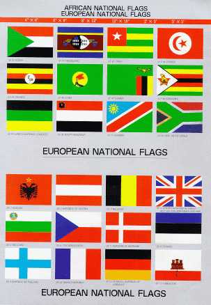 African National Flags And European National Flags