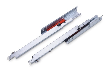 Full extension undermount drawer slide with push open with pin