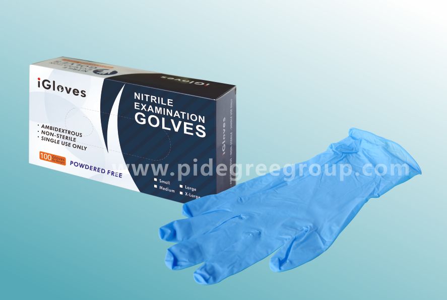 nitrile exam gloves powder/powder free