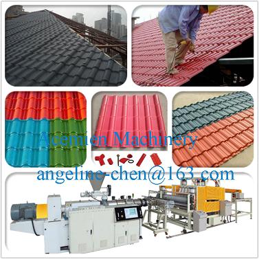 Plastic PVC colony step glazed roof tile roofing sheet material  forming machine equipment