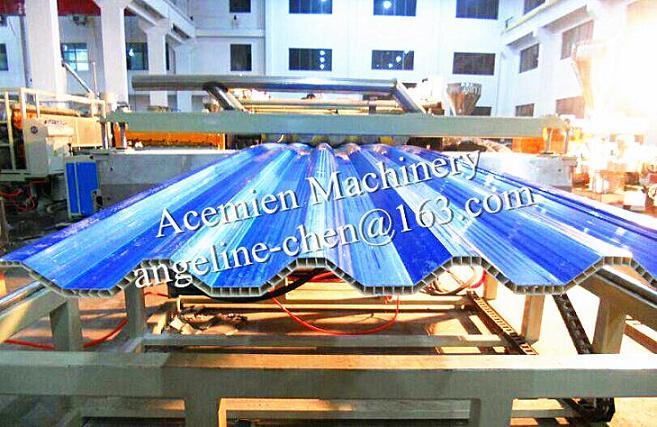 Plastic PVC hollow roof tile roofing sheet making machine production line