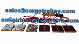 Air casters applied on moving and handling production lines