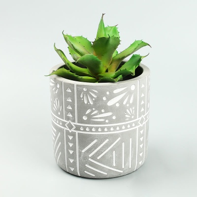 Simple geometric decorative concrete planter cement succulent plant potted wholesale