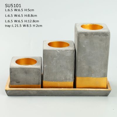 Simple personality industrial style concrete home decoration aroma cement candle holder wholesale