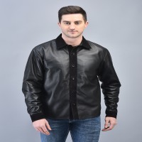 Leather shirt made out of premium top grain and soft suede leather, real leather shirt.