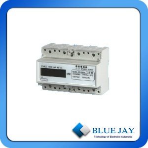 LCD Display Active Mini Power Meter Three Phase Four Wire DIN Rail Intelligent Meter