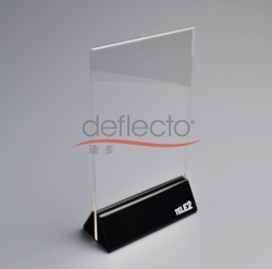 Deflect-o Sign Holder/Menu Holder ,142* 61*256(mm),clear and black acrylic with screen printing