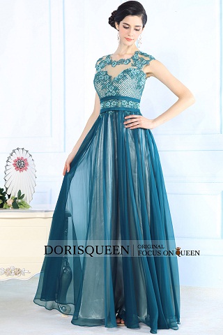 ready to wear A-line jewel beading flowers long elegant evening dress/mother of the brides