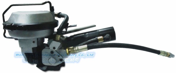Pneumatic combination steel strapping tool