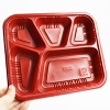 High quality food containers 5 compartment plastic microwave take out bento boxes disposable 32oz lunch prep box
