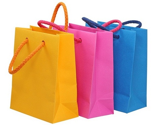 Recycled paper shopping bags