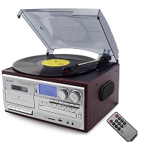 2019 hot sale multi function vinyl record gramophone USB SD Cassette play& recording, CD, Bluetooth, AM FM RADIO