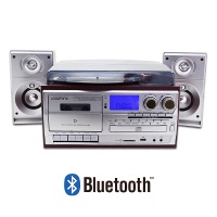Phonograph Music center VINYL RECORD PLAYER WITH external speakers, CD player, USB SD Cassette play& record, Radio