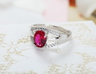 S925 Sterling Silver Platinum Plated Spinel Ring