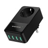 USB charger with multiple 4 ports (30 W, 6 A) USB power supply, socket adapter with AiPower, household appliances, laptops, t