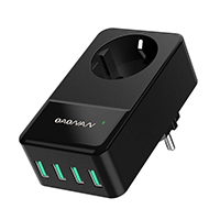 The multi-port USB charger has 1 slot + 4 USB ports-to power your device and save space