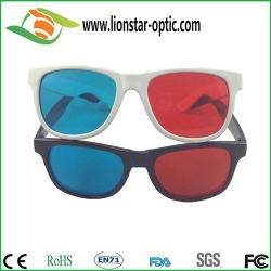 Plastic red cyan 3d glasses with high quality frame