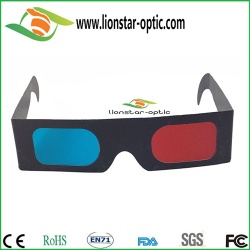 Paper red cyan 3d glasses for 3d movies