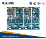 14Layer HDI PCB with BGA, 2.4mm board thickness, blue solermask, surface finished by Immersion Gold