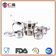 new design 12 pcs 18/8 stainless steel cookware set