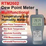 RTM2602 High Accuracy of Professional Digital Dew Point Meter with Infrared and Thermocouple measuring