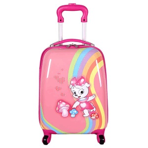 Pink SMJM Square Shape Girls Beauty Trolley Case,Pink Light Suitcases