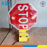 school bus folding stop sign