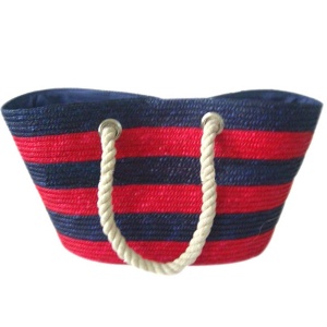LUDA Women Straw Handbag Striped Wheat Straw Bags