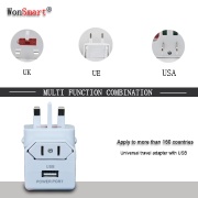 Fashionable USB travel adapter suitable for more than 150 countries