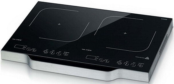 Portable induction cooker with double burners