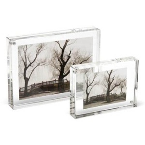 k9 blank Crystal Cube Photo Frame with Stainless Steel Holder for 3D engraved