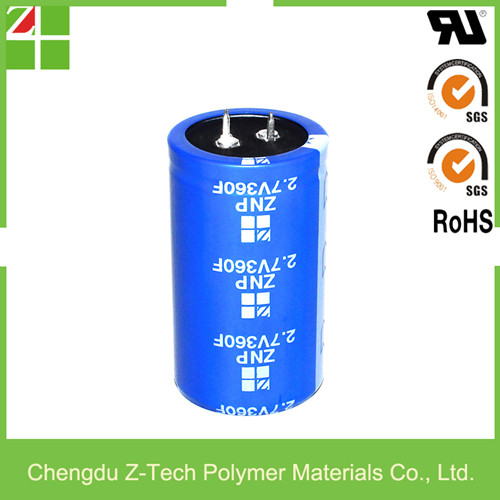 2.7V  360F Electric Double Layer Capacitor (EDLC) 1 Low ESR & high power 2 Free maintenance 3 Quick simple charging, not subj